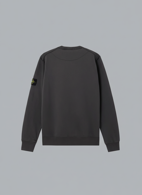 ORGANIC COTTON FLEECE SWEATSHIRT LEAD GREY