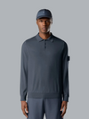 S.I. GHOST LIGHT PURE RWS WOOL POLO SHIRT SLATE BLU