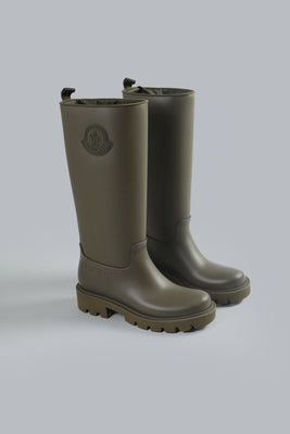 MONCLER KICKSTREAM HIGH RAIN BOOTS Army Green WOMEN SHOES