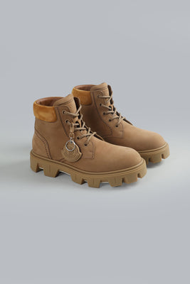 MONCLER PEAK CITY ANKLE BOOTS BEIGE MEN