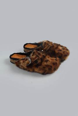 Sabot Leopard Pelliccia Clogs