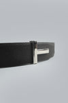 SOFT GRAIN LEATHER REVERSIBLE T BELT