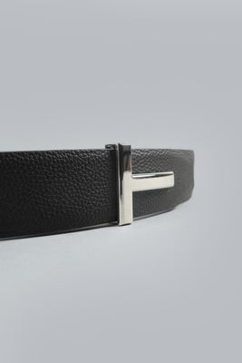 SOFT GRAIN LEATHER REVERSIBLE T BELT
