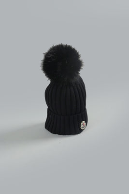 MONCLER LOGO BEANIE Black WOMEN