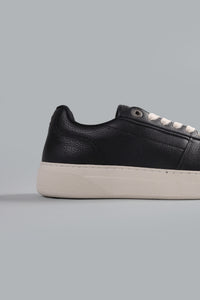 Initial Leather Sneaker Black