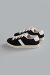 suede low top sneaker black