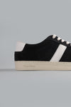 suede low top sneaker black