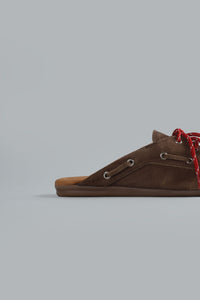 Boat Loafer Mule Suede DARK BROWN