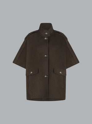 FRENKIE WOOL CAPE CHESTNUT