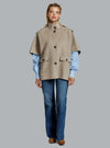 FRENKIE WOOL CAPE DARK BEIGE
