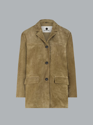 JEABY LEATHER BLAZER OLIVE