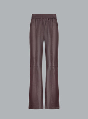 LUCCA LEATHER PANTS BURGUNDY