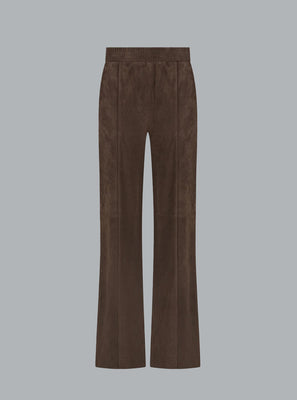 LUCCA SUEDE PANTS DARK BROWN