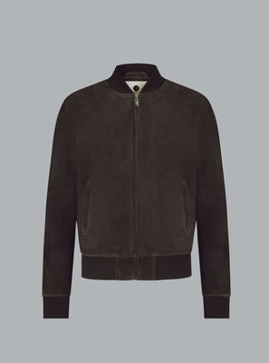 MICHAEL SUEDE BOMBER JACKET COFFEE