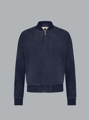 MICHAEL SUEDE BOMBER JACKET ROYAL