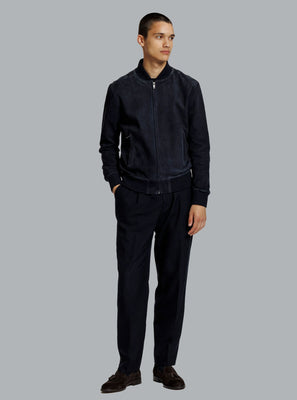 MICHAEL SUEDE BOMBER JACKET ROYAL