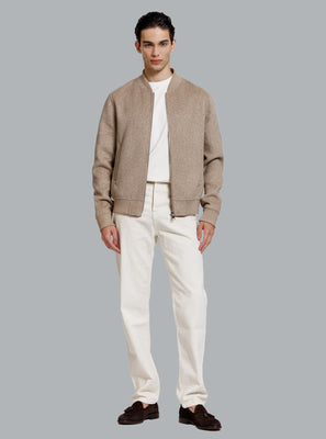 MICK WOOL BOMBER JACKET DARK BEIGE