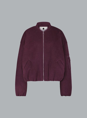 PEARL WOOL BOMBER JACKET BURGUNDY