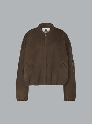 PEARL WOOL BOMBER JACKET CHESTNUT