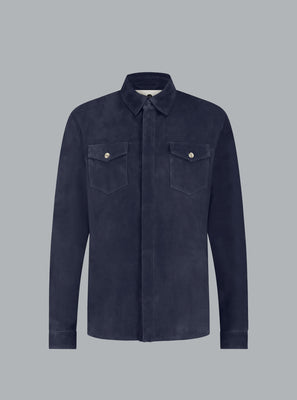 ROCCO SUEDE OVERSHIRT ROYAL
