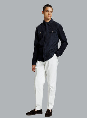 ROCCO SUEDE OVERSHIRT ROYAL