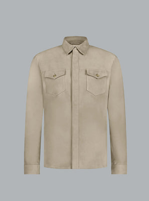 ROCCO SUEDE OVERSHIRT TAUPE