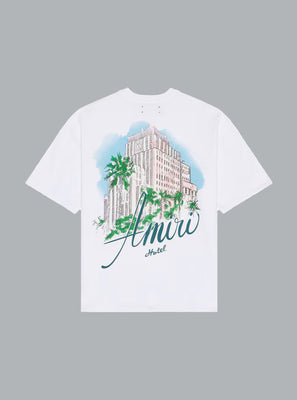 AMIRI HOTEL PRINT OVERSIZED T-SHIRT WHITE
