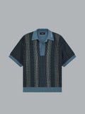 Gestreepte blauwe polo
