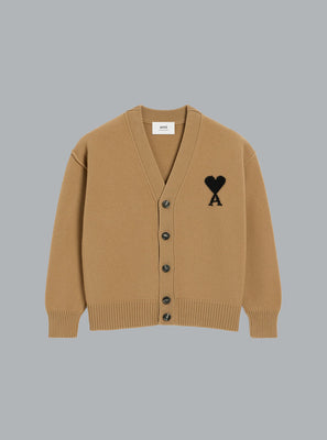 ADC FELTED WOOL CARDIGAN DARK BEIGE