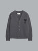ADC FELTED WOOL CARDIGAN DARK GREY
