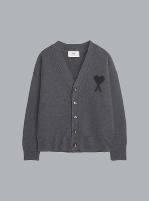 ADC FELTED WOOL CARDIGAN DARK GREY