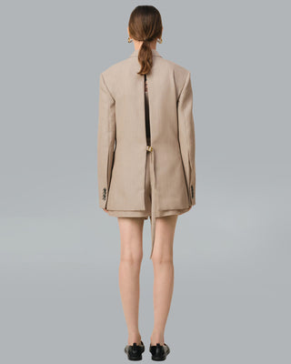 Back Slit Light Beige