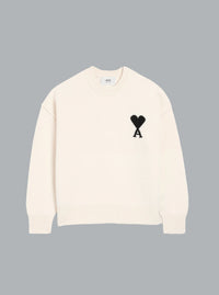 AMI DE COEUR FELTED WOOL CREWNECK OFF WHITE
