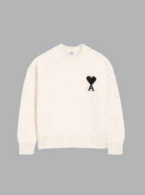 AMI DE COEUR FELTED WOOL CREWNECK OFF WHITE