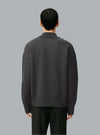 AMI DE COEUR FELTED WOOL POLO SHIRT DARK GREY