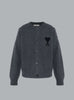 ADC FELTED WOOL CARDIGAN DARK GREY