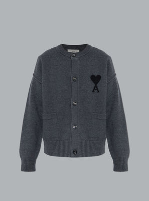 ADC FELTED WOOL CARDIGAN DARK GREY