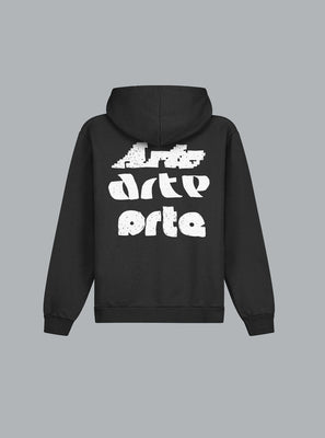 MULTI ARTE PRINT LOGO HOODIE BLACK