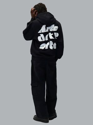MULTI ARTE PRINT LOGO HOODIE BLACK