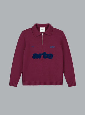 KNIT POLO SHIRT BURGUNDY
