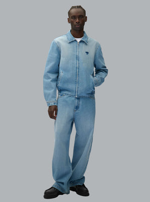 HEART LOGO DENIM JACKET LIGHT BLUE