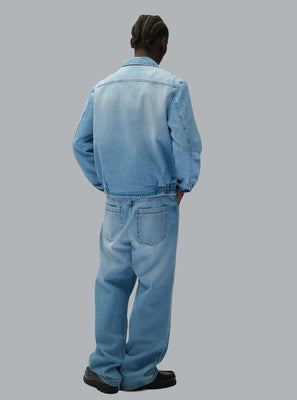 HEART LOGO DENIM JACKET LIGHT BLUE