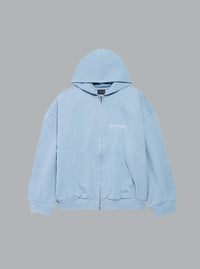 Hoodie met logo op de rug en ritssluiting