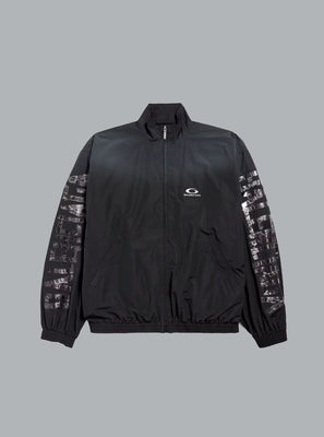 TRANSPARENT TAPE TECHNO COTTON POPLIN TRACK JACKET