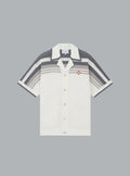 GEHAAKT SHIRT WIT / GRIJS