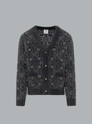 FLUFFY MONOGRAM CARDIGAN