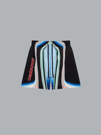 Grafische zijden shorts met bergmotief