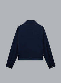 Wollen sportjas marineblauw