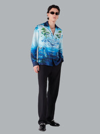 LOST ATLANTIS OVERHEMD MET CUBANSE KRAAG EN LANGE HALS