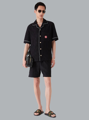 Towelling Monogram Shirt black